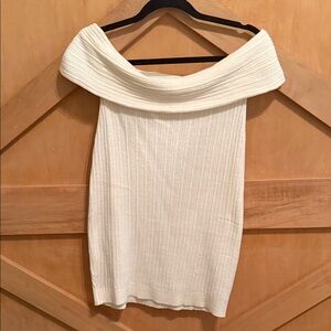 Amazon Off-Shoulder Cream Sweater